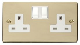 VPBR036WH  Deco Victorian 2 Gang 13A DP Switch/Socket Outlet